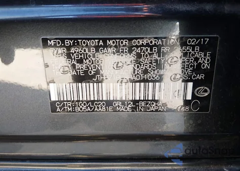 2017 Lexus Gs 350 z USA, uszkodzony, nr VIN JTHBZ1BL8HA011036